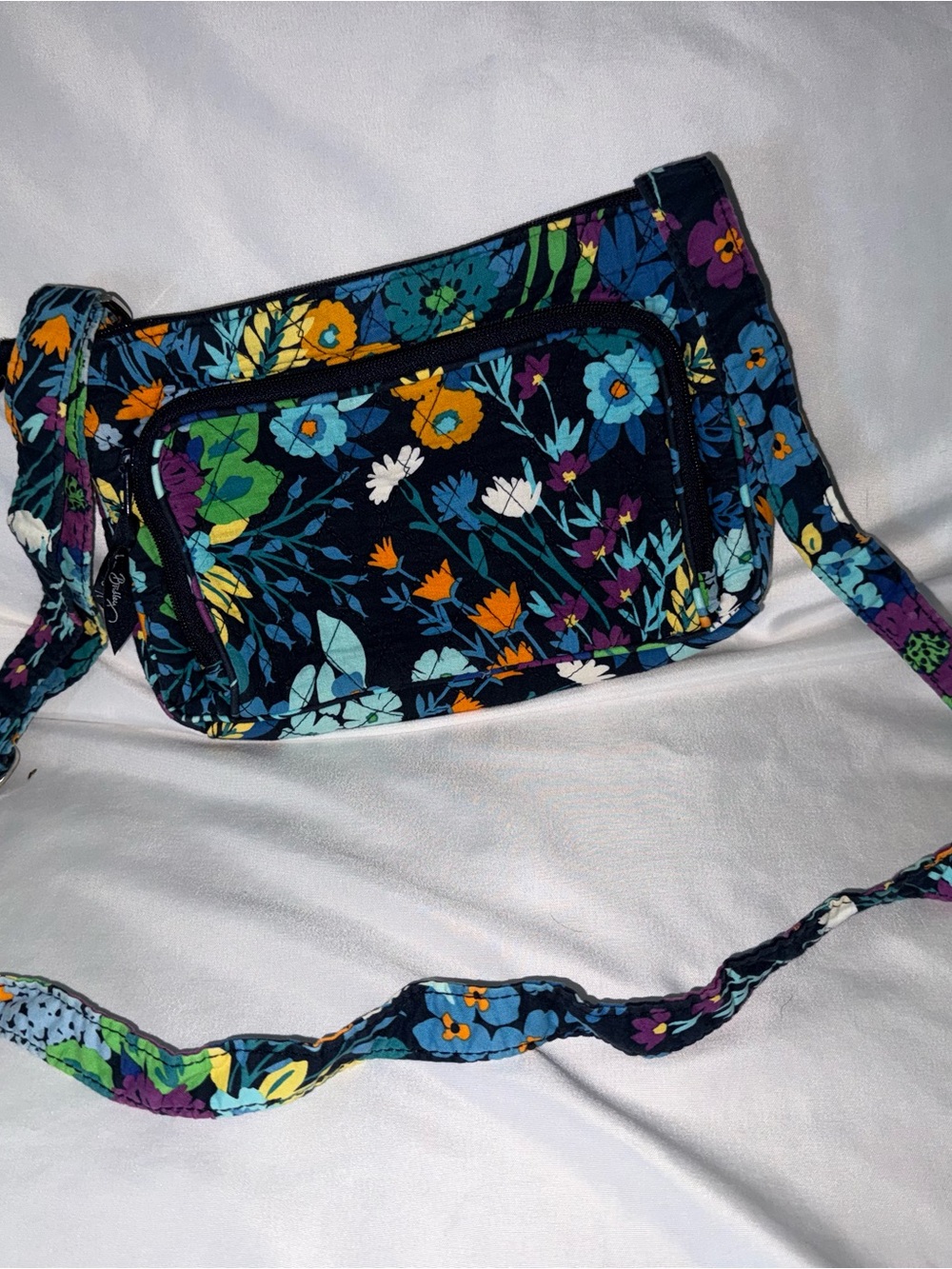 Floral Quilted Crossbody Bag - Navy Multi Vera Bradley